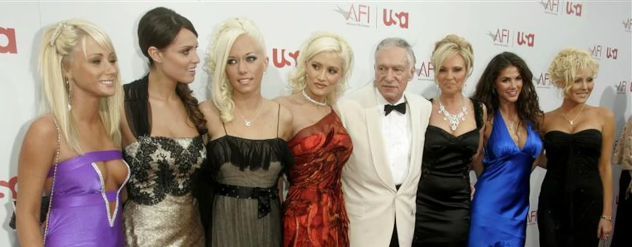 Hugh Hefner with Playboy Playmates