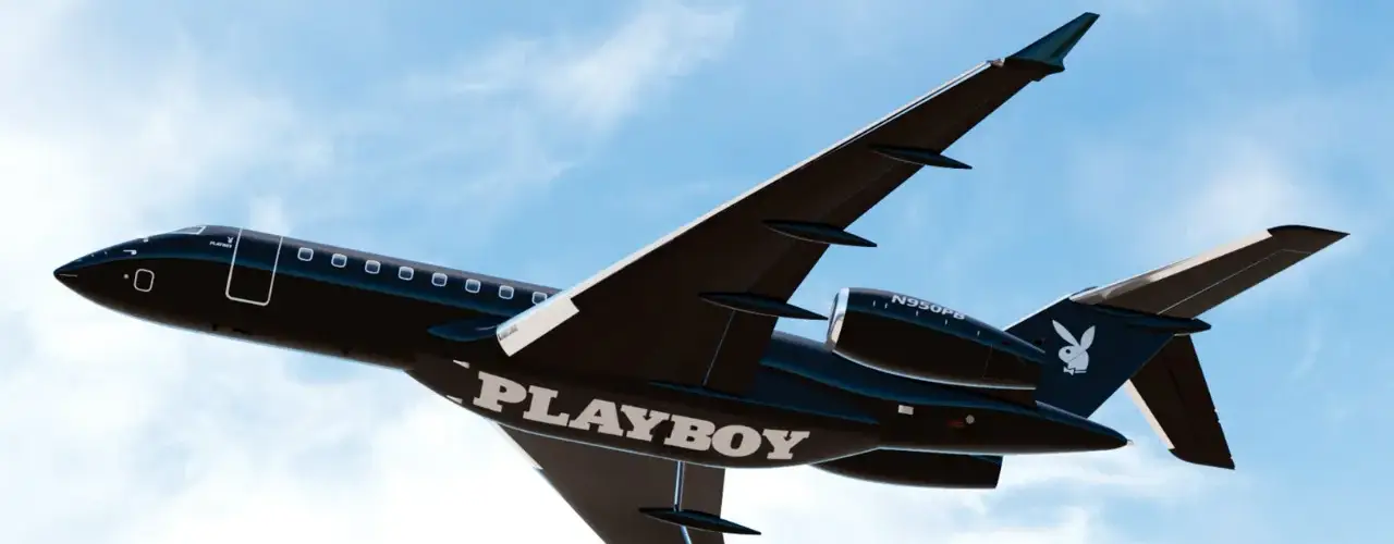 A Playboy black business jet